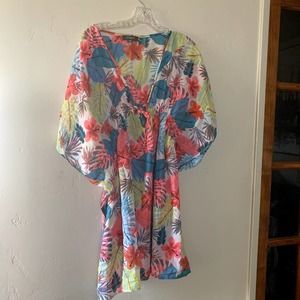 primark summer beach cover up bright colorful flowy dress size large